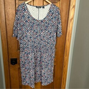 Lands End Dress Size XL (18) Floral Stretch Short Sleeve Teacher Office‎ Party